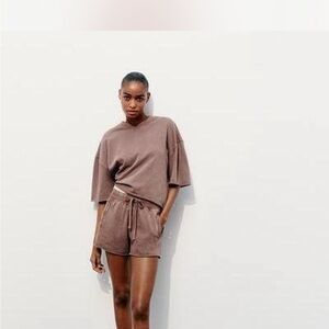 Brown Zara Casual Two-Piece Set